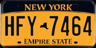 NY license plate HFY7464