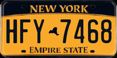 NY license plate HFY7468