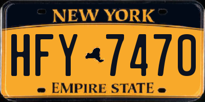 NY license plate HFY7470