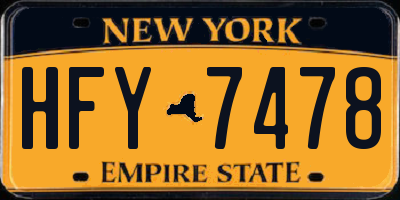 NY license plate HFY7478