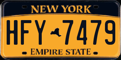NY license plate HFY7479