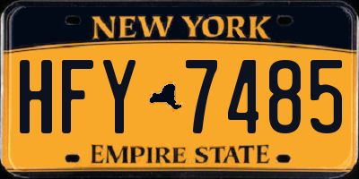 NY license plate HFY7485
