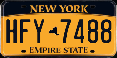 NY license plate HFY7488