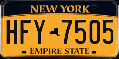 NY license plate HFY7505