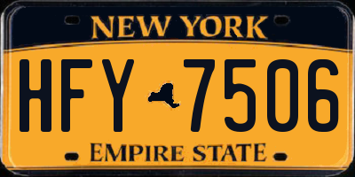 NY license plate HFY7506