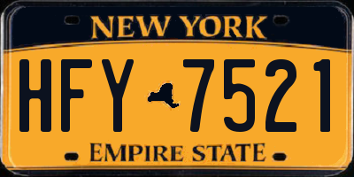 NY license plate HFY7521