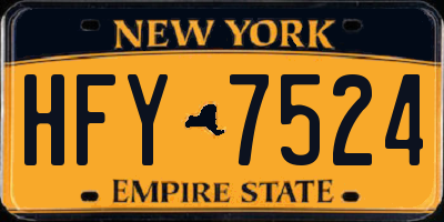 NY license plate HFY7524