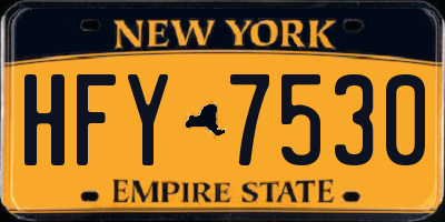 NY license plate HFY7530