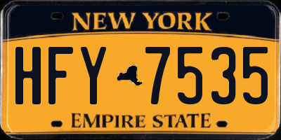 NY license plate HFY7535