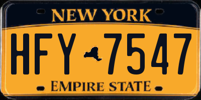 NY license plate HFY7547