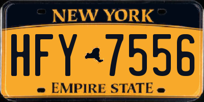 NY license plate HFY7556