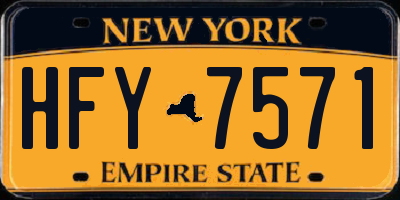 NY license plate HFY7571