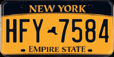 NY license plate HFY7584