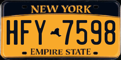 NY license plate HFY7598