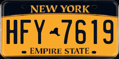 NY license plate HFY7619