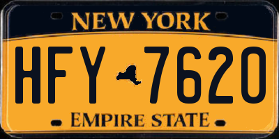 NY license plate HFY7620
