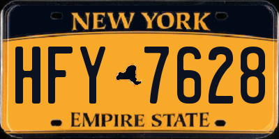 NY license plate HFY7628