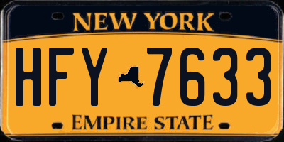 NY license plate HFY7633