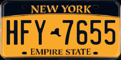 NY license plate HFY7655