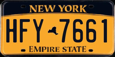 NY license plate HFY7661