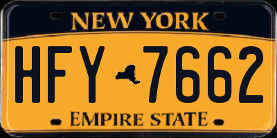 NY license plate HFY7662