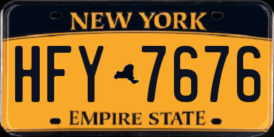 NY license plate HFY7676