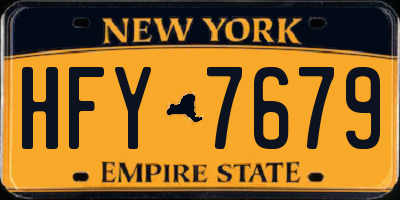 NY license plate HFY7679