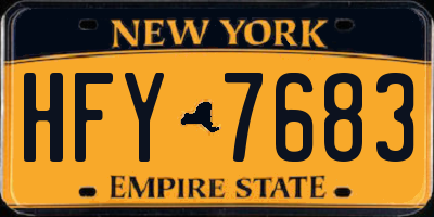 NY license plate HFY7683