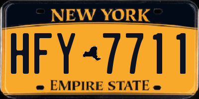 NY license plate HFY7711