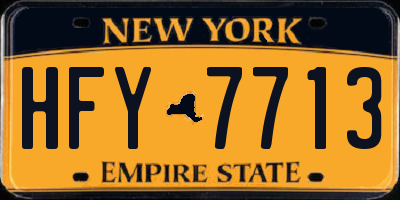 NY license plate HFY7713