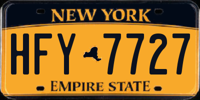 NY license plate HFY7727