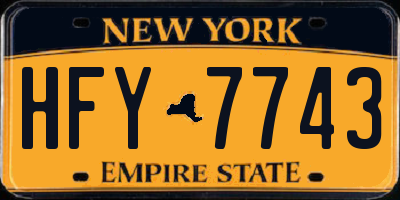 NY license plate HFY7743