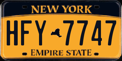 NY license plate HFY7747