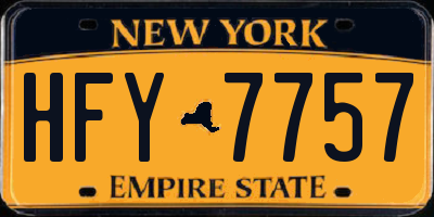 NY license plate HFY7757