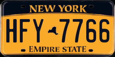 NY license plate HFY7766