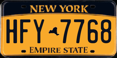 NY license plate HFY7768