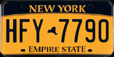 NY license plate HFY7790