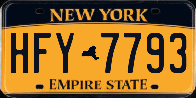 NY license plate HFY7793