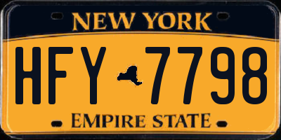 NY license plate HFY7798