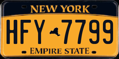 NY license plate HFY7799