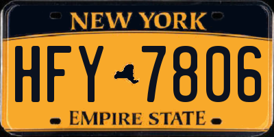NY license plate HFY7806