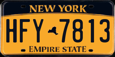 NY license plate HFY7813