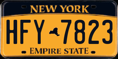 NY license plate HFY7823