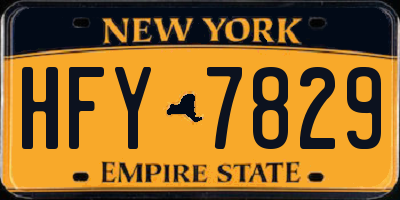 NY license plate HFY7829