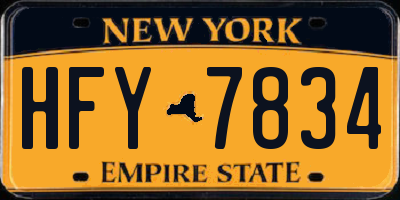 NY license plate HFY7834