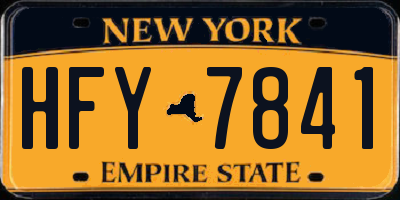 NY license plate HFY7841