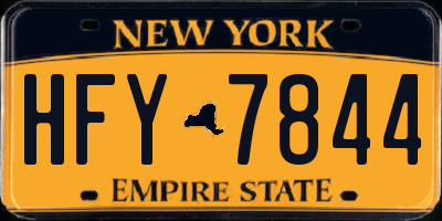 NY license plate HFY7844