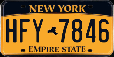 NY license plate HFY7846