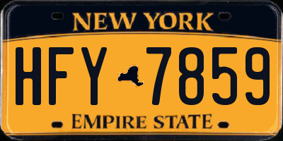 NY license plate HFY7859