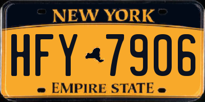 NY license plate HFY7906